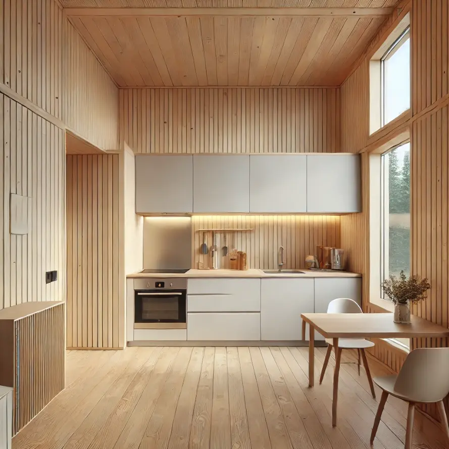 cocina casa prefabricada de madera 20m2